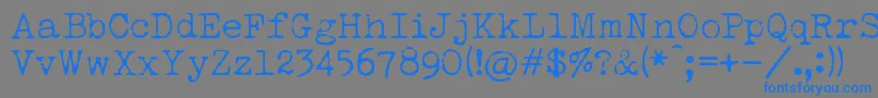 LuckyTypewriter Font – Blue Fonts on Gray Background