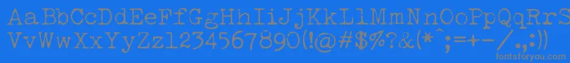 LuckyTypewriter Font – Gray Fonts on Blue Background