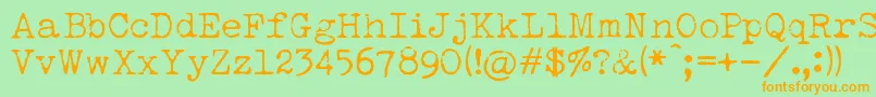 LuckyTypewriter Font – Orange Fonts on Green Background