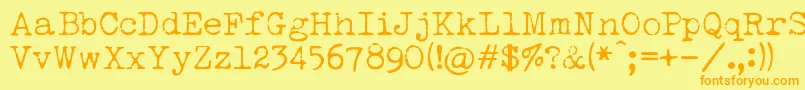 LuckyTypewriter Font – Orange Fonts on Yellow Background