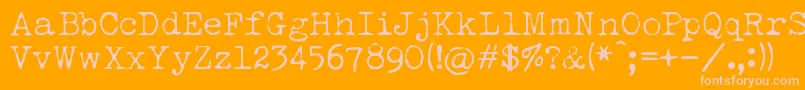 LuckyTypewriter Font – Pink Fonts on Orange Background