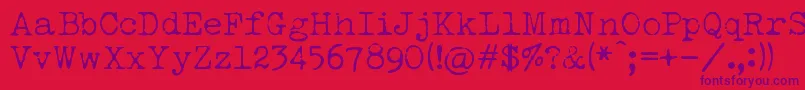 LuckyTypewriter Font – Purple Fonts on Red Background