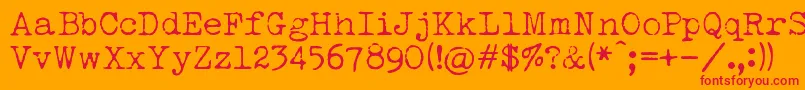 LuckyTypewriter Font – Red Fonts on Orange Background