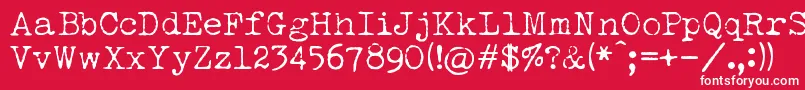 フォントLuckyTypewriter – 赤い背景に白い文字