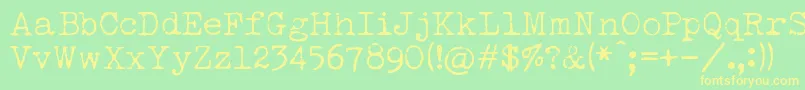 LuckyTypewriter Font – Yellow Fonts on Green Background