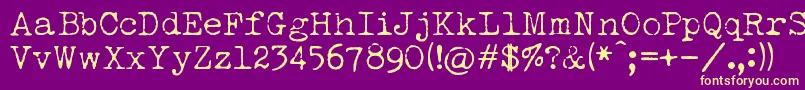 LuckyTypewriter Font – Yellow Fonts on Purple Background