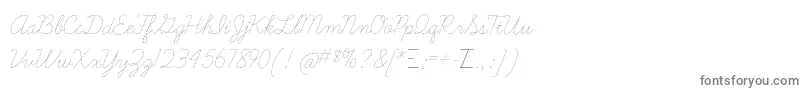 フォントLearningcurvedashedTt – 灰色のフォント