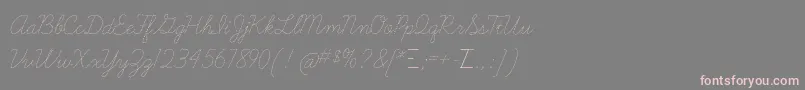 フォントLearningcurvedashedTt – 灰色の背景にピンクのフォント