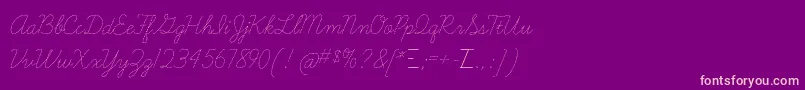 LearningcurvedashedTt-Schriftart – Rosa Schriften auf violettem Hintergrund