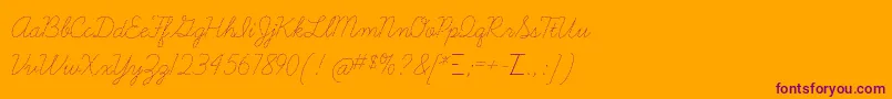 Шрифт LearningcurvedashedTt – фиолетовые шрифты на оранжевом фоне