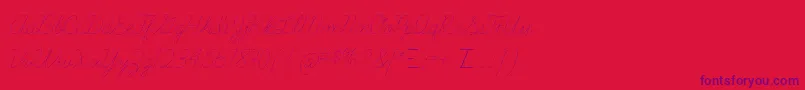 LearningcurvedashedTt Font – Purple Fonts on Red Background