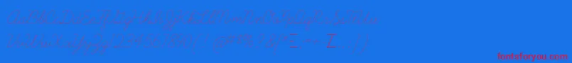 Шрифт LearningcurvedashedTt – красные шрифты на синем фоне