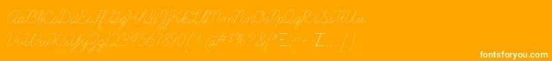 LearningcurvedashedTt Font – White Fonts on Orange Background