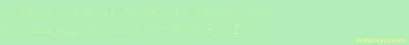 LearningcurvedashedTt Font – Yellow Fonts on Green Background