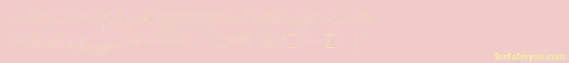 LearningcurvedashedTt-Schriftart – Gelbe Schriften auf rosa Hintergrund