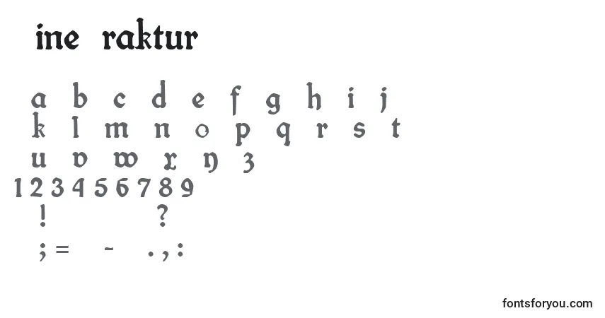 Schriftart FineFrakturB – Alphabet, Zahlen, spezielle Symbole