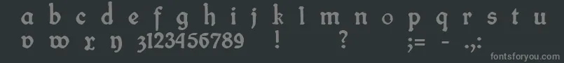 フォントFineFrakturB – 黒い背景に灰色の文字