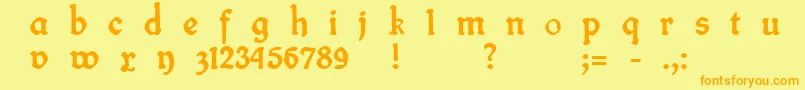 FineFrakturB Font – Orange Fonts on Yellow Background