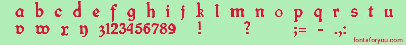 FineFrakturB Font – Red Fonts on Green Background