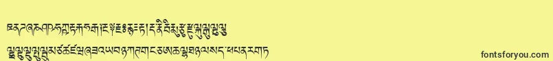 fuente Tibetanmachineweb – Fuentes Negras Sobre Fondo Amarillo