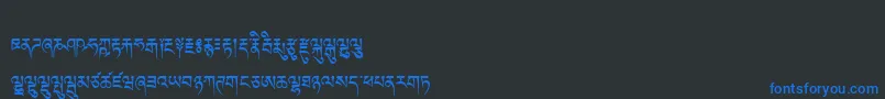 Tibetanmachineweb Font – Blue Fonts on Black Background