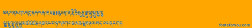 Tibetanmachineweb-fontti – siniset fontit oranssilla taustalla
