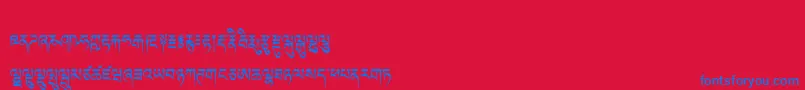 Tibetanmachineweb Font – Blue Fonts on Red Background