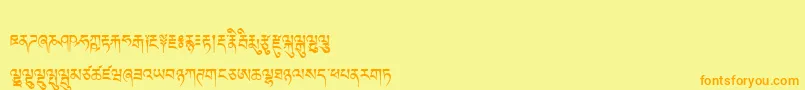 Шрифт Tibetanmachineweb – оранжевые шрифты на жёлтом фоне