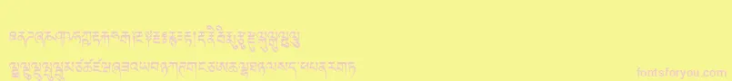 Tibetanmachineweb-Schriftart – Rosa Schriften auf gelbem Hintergrund