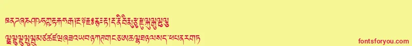 Tibetanmachineweb Font – Red Fonts on Yellow Background