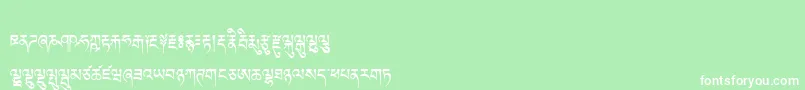 Tibetanmachineweb-Schriftart – Weiße Schriften auf grünem Hintergrund
