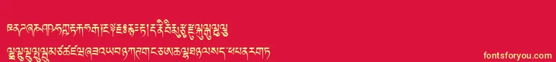 フォントTibetanmachineweb – 黄色の文字、赤い背景