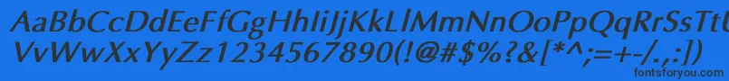 EppleyBoldItalic Font – Black Fonts on Blue Background