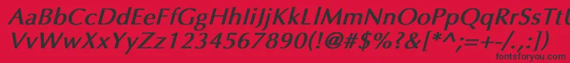 EppleyBoldItalic Font – Black Fonts on Red Background