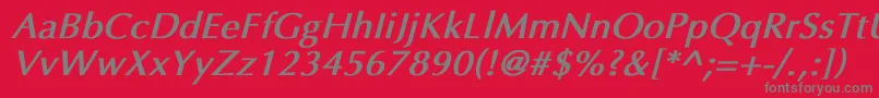 EppleyBoldItalic Font – Gray Fonts on Red Background