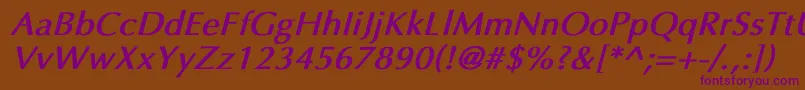 EppleyBoldItalic Font – Purple Fonts on Brown Background