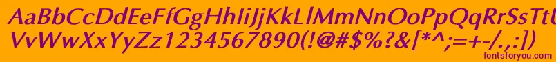 EppleyBoldItalic Font – Purple Fonts on Orange Background