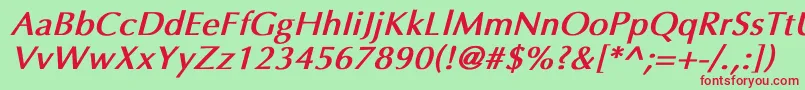 EppleyBoldItalic Font – Red Fonts on Green Background