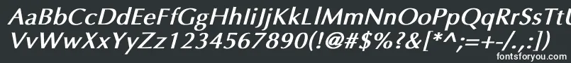 Шрифт EppleyBoldItalic – белые шрифты на чёрном фоне