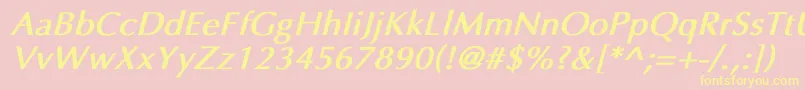EppleyBoldItalic Font – Yellow Fonts on Pink Background