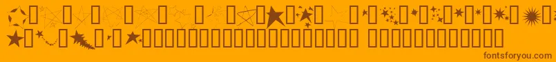 Saiba mais sobre a fonte FreakingStars Fonte FreakingStars – fontes marrons em um fundo laranja
