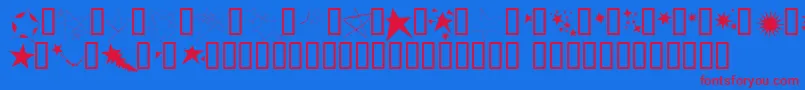 FreakingStars-fontti – punaiset fontit sinisellä taustalla