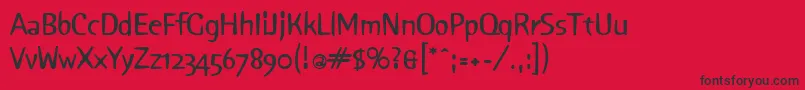 フォントSniffBold – 赤い背景に黒い文字