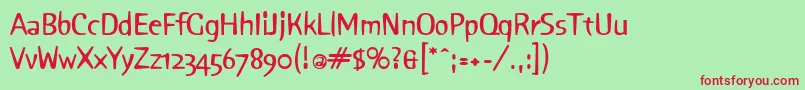 フォントSniffBold – 赤い文字の緑の背景