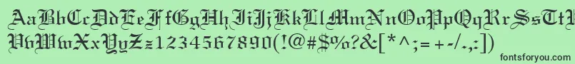 フォントLincolnn – 緑の背景に黒い文字