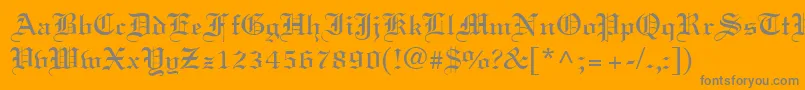 フォントLincolnn – オレンジの背景に灰色の文字