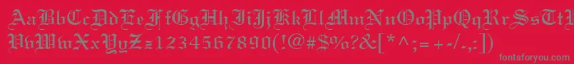 フォントLincolnn – 赤い背景に灰色の文字