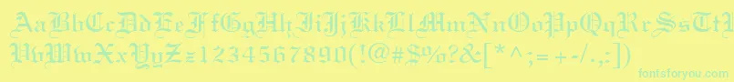 フォントLincolnn – 黄色い背景に緑の文字