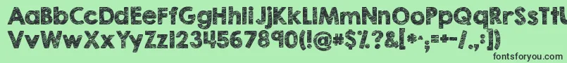 Kgbrokenvesselssketch Font – Black Fonts on Green Background