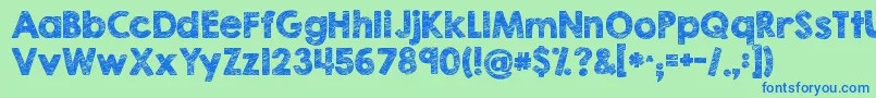 Kgbrokenvesselssketch Font – Blue Fonts on Green Background